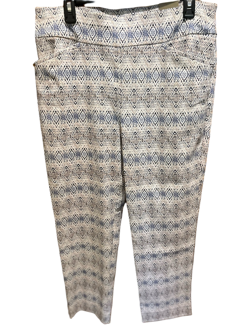 Chico's Navy and White Geometric Print Pants
